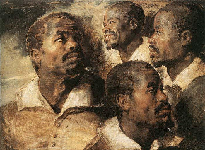 Peter Paul Rubens Four Studies of the Head of a Negro Spain oil painting art